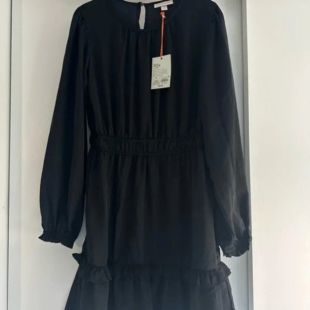 Knox Rose Women's Long Sleeve Satin Dress Black Small - Picture 7 of 10